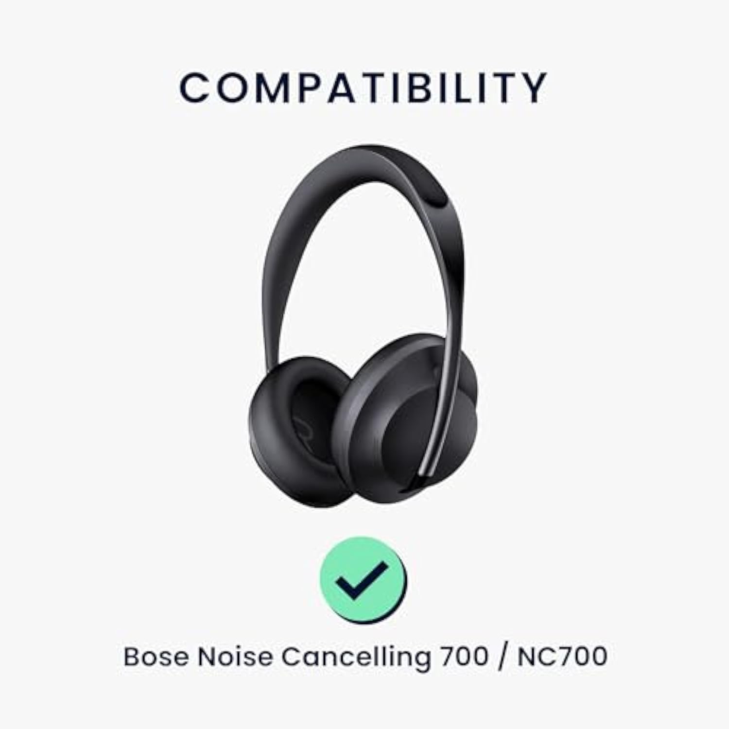 kwmobile Replacement Ear Pads Compatible with Bose Noise Cancelling 700 / NC700 (Set of 2) - Cooling Gel Earpads - Black