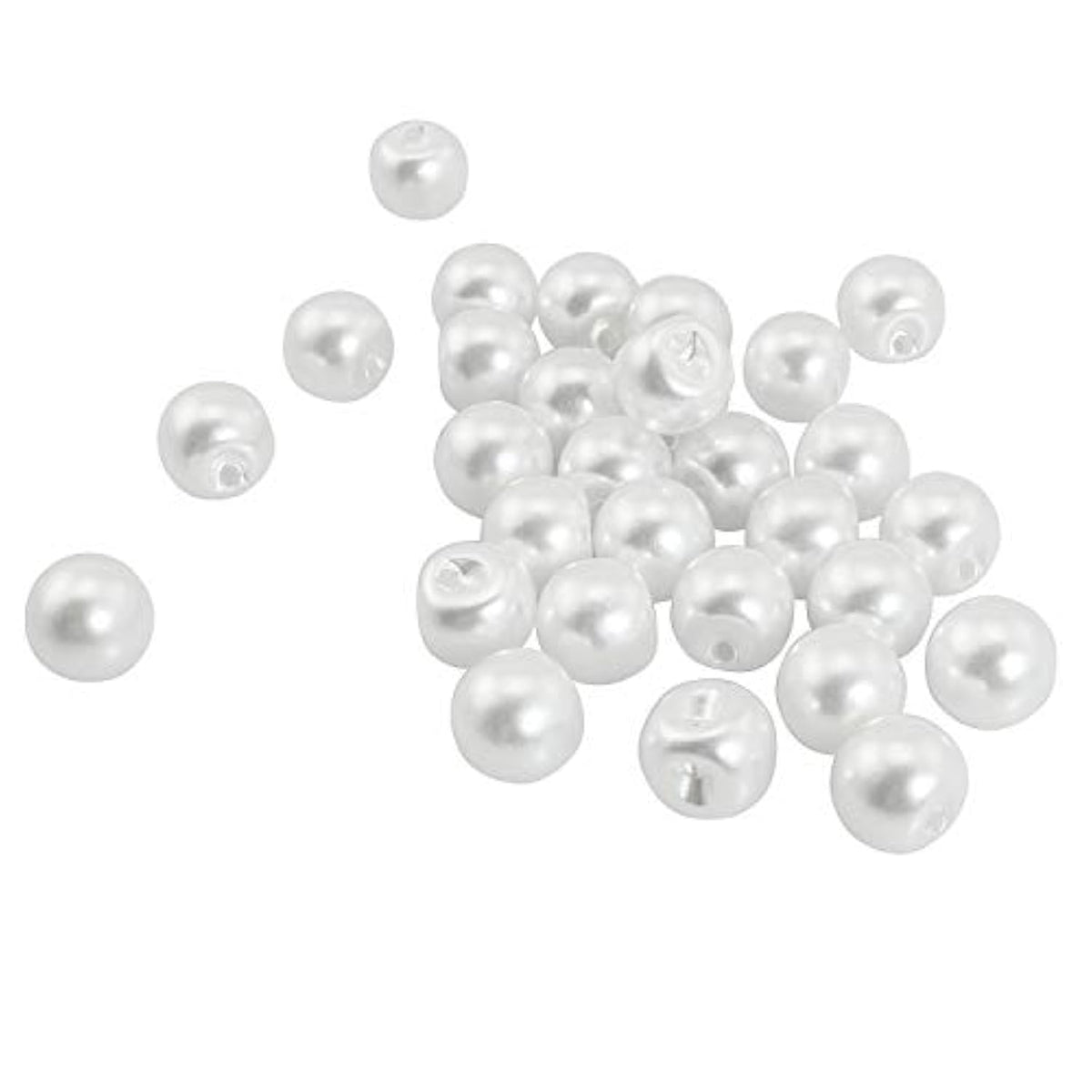 Pearl Sewing Button 30Pcs 10Mm White Round Sewing Plastic Pearl Button