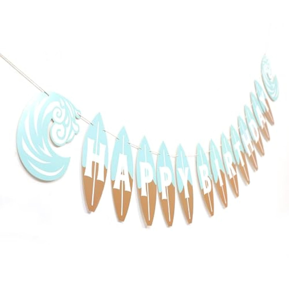 Surf Happy Birthday Banner - Surf 1St Birthday Decorations,The Big One Wave First Surfboard Banner,Beach Party Decorations (Surfbirthday)