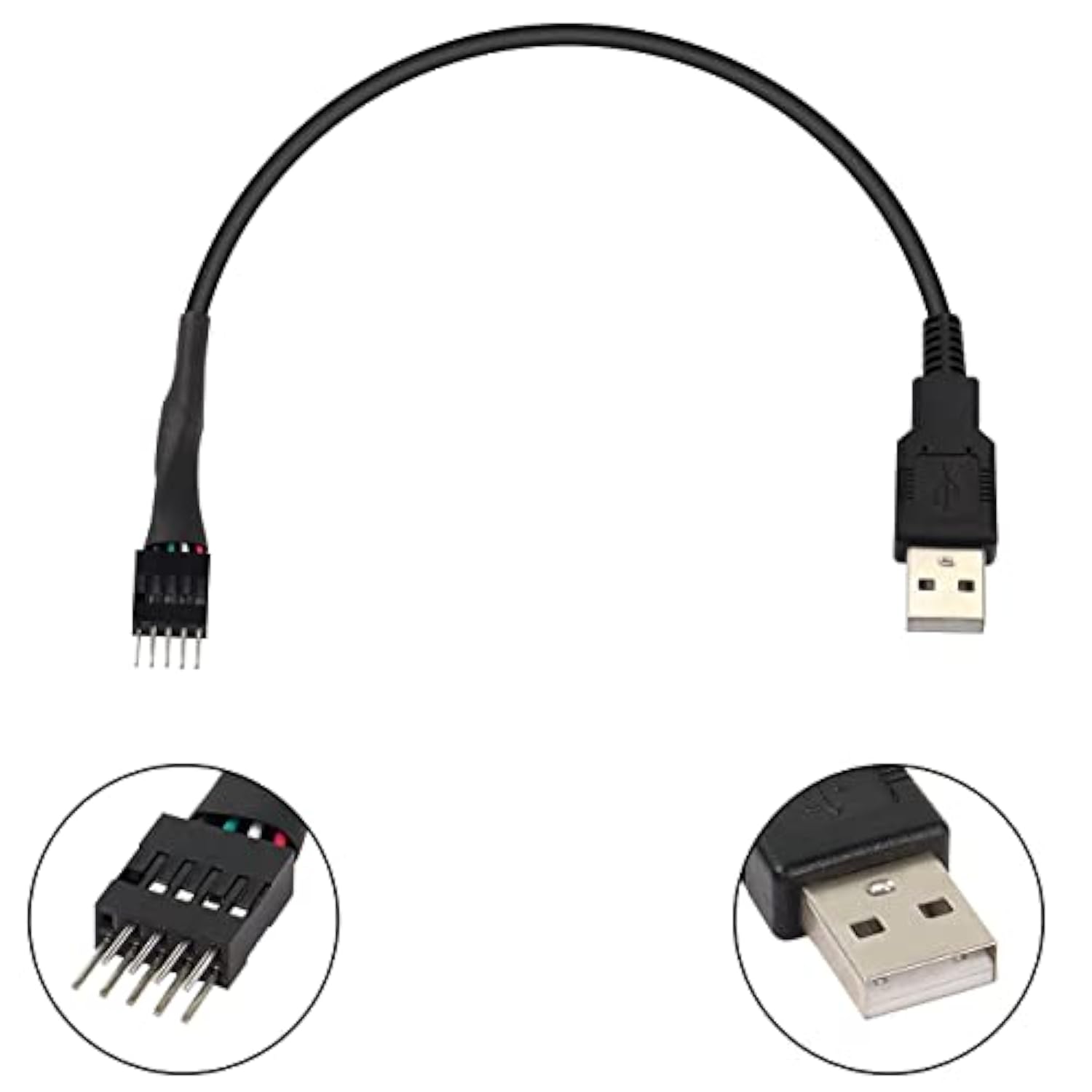 Usb A To 9 Pin Usb Header, 9 Pin Motherboard Male Idc Dupont To Usb 2.0 Type A