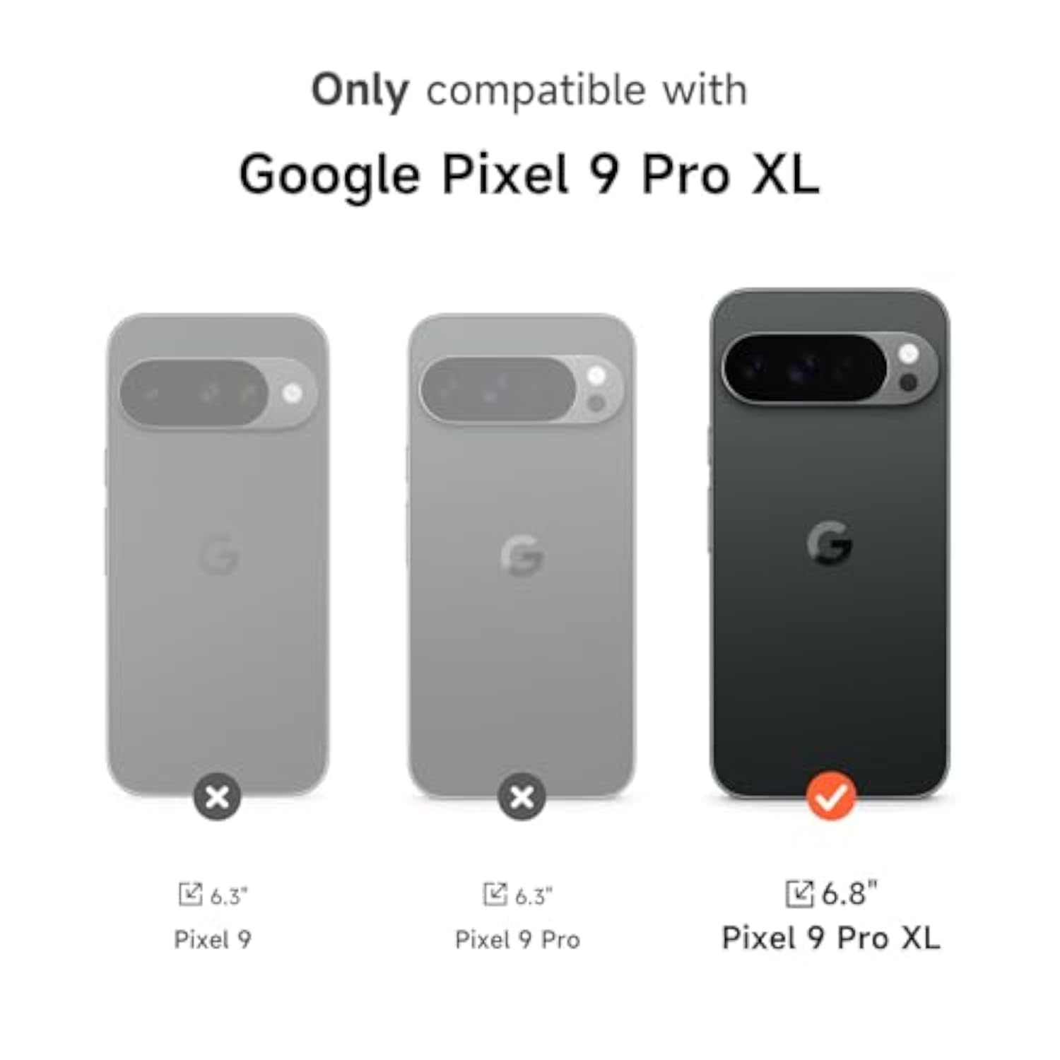 Google Pixel 9 Pro XL Premium Rotatable Phone Case with Hand Strap Holder & Invisible Kickstand & Camera Cover, Slim Rugged Shockproof Protective Case for Pixel 9 Pro XL, Black