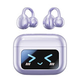 Open Ear Clip Headphones Wireless Earbuds Bluetooth 5.4 Sports Earphones with Wireless LED Touch Screen Waterproof in Ear Earphones for Pad Tablet