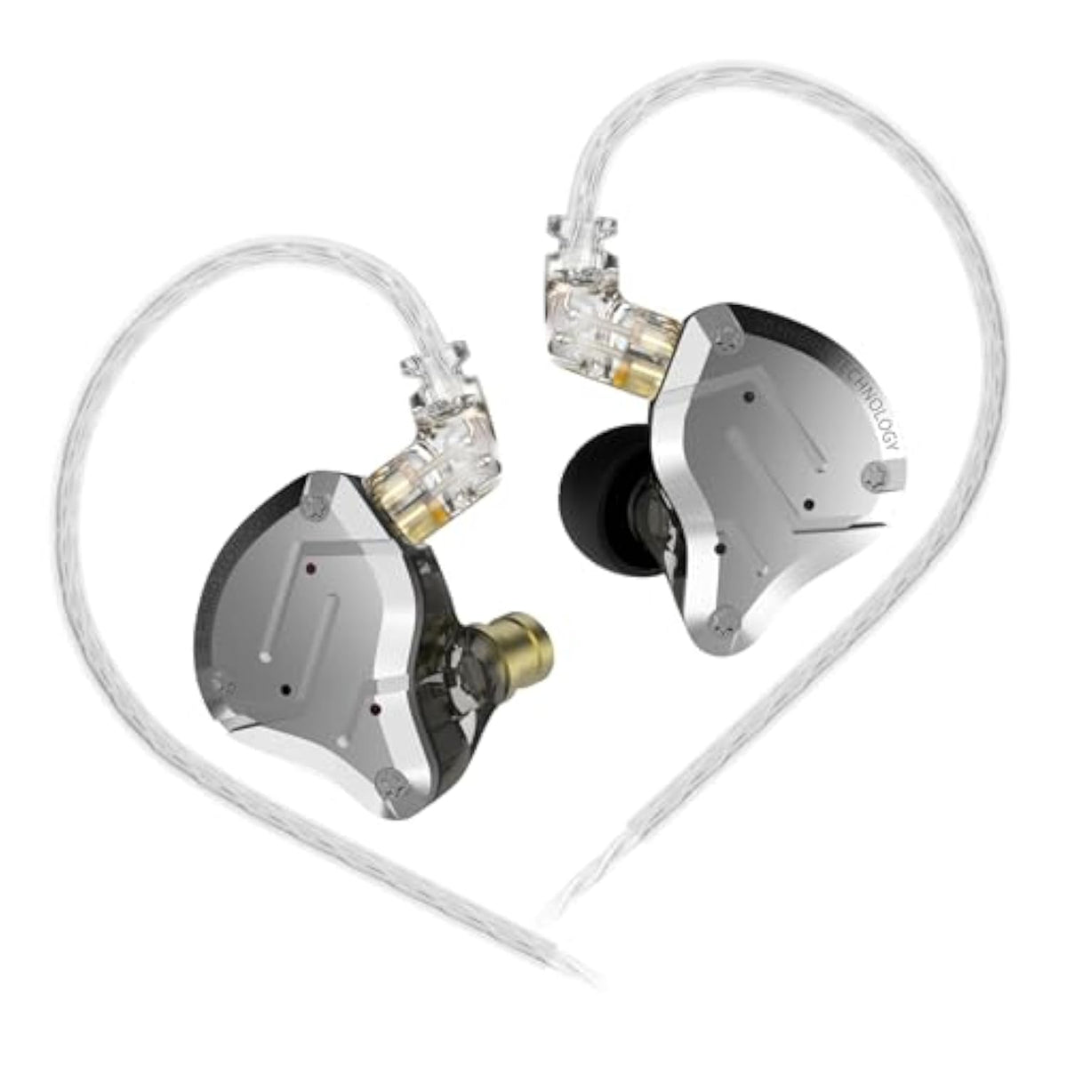 Kz Zs10 Pro In Ear Monitor, Iem Earbuds Headphone, Gaming Earbuds With 4Ba And 1Dd Drivers, Kz Hifi Iem Earphone Upgraded Zs10 With Detachable 0.75Mm 2 Pin 6N Ofc Cable (Black No Mic)