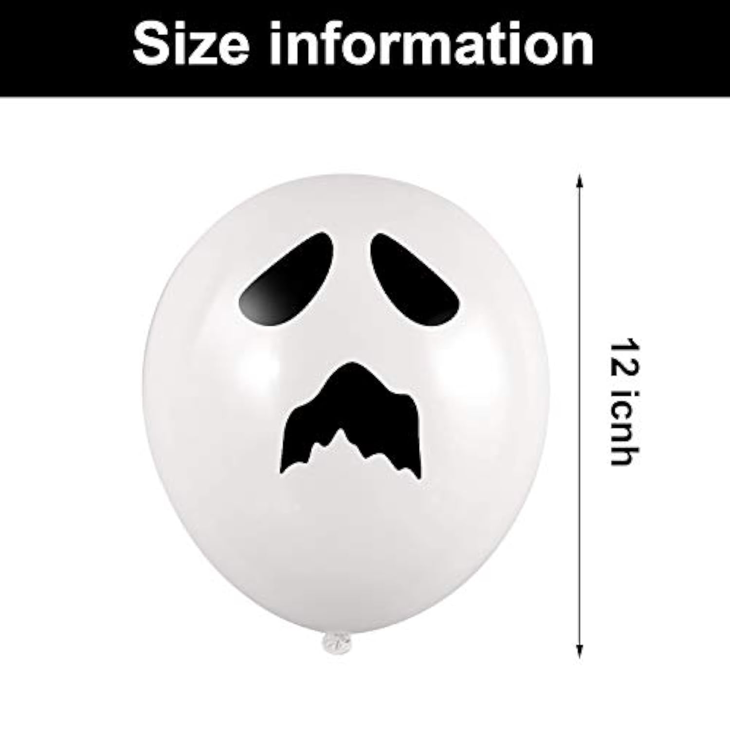 100Pc Halloween Ghost Balloons – 12" Latex Balloons for Party Decorations