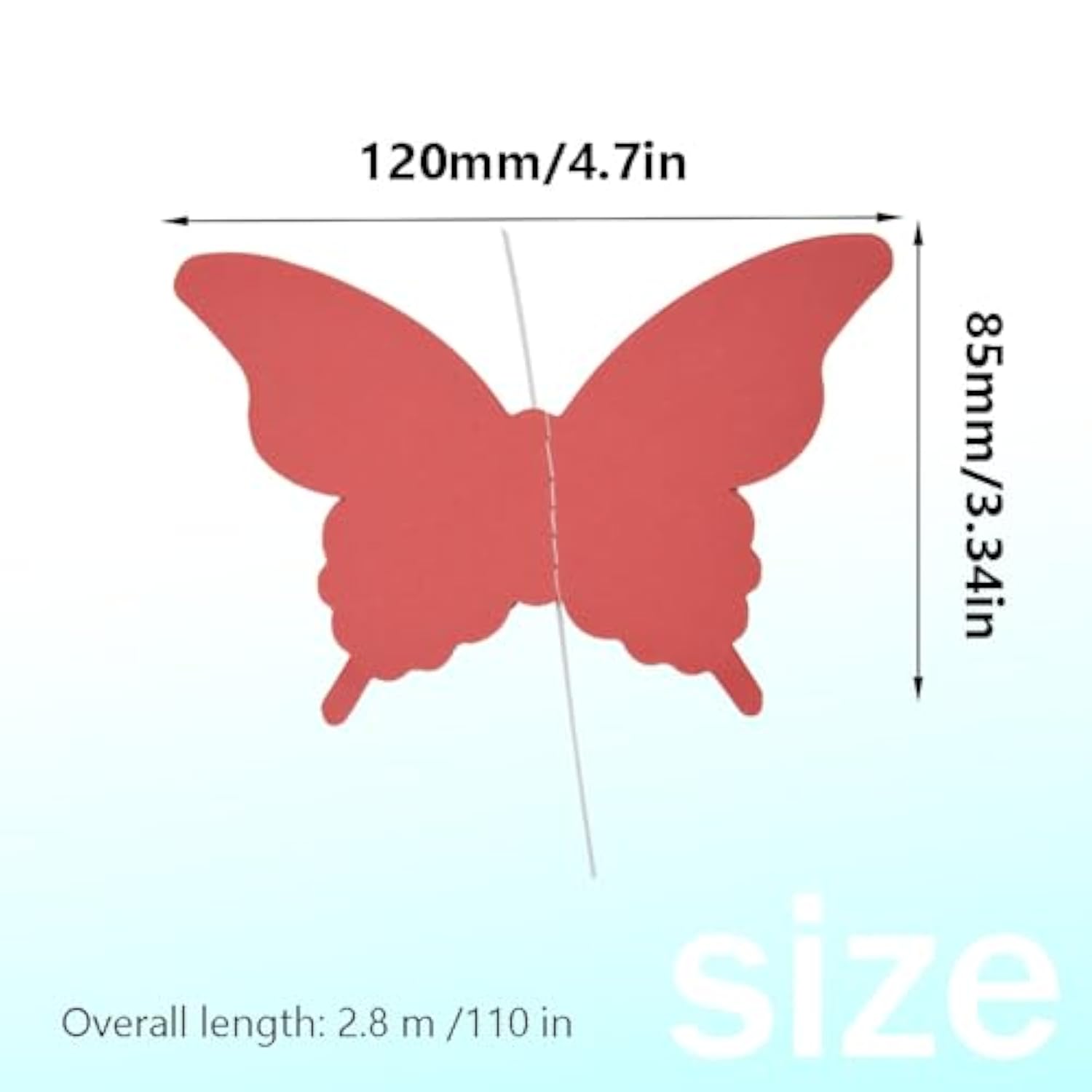 Yosawa 4 Pcs Large Paper Butterfly Banner Hanging Decorative, Curtain Hanging Paper Flower For Halloween Home Ceiling Decor Birthday Party Baby Shower Wedding Showcase Decoration?Zd/Red?