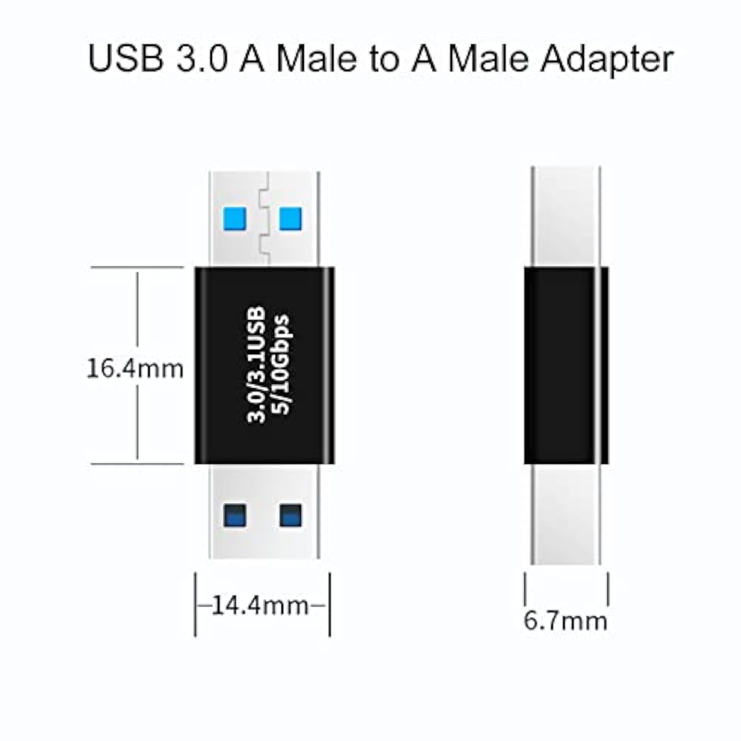 3 Pack Usb 3.0 Adapter, Usb-A Male To Female, Male To Male And Female To Femal