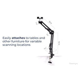 Sturdy Flexible Phone Holder with Clamp for Desk, Office, Kitchen - Black