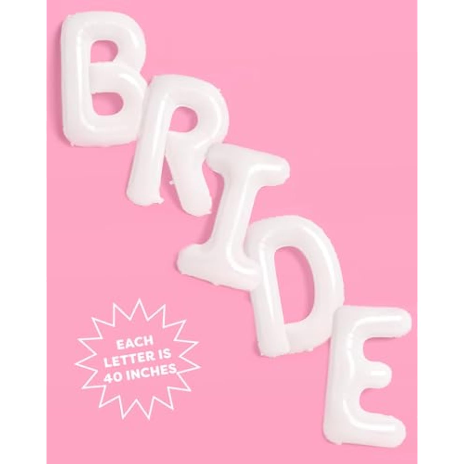 40" Jumbo White BRIDE Balloons – XL Decor for Bachelorette, Wedding & Engagement Parties