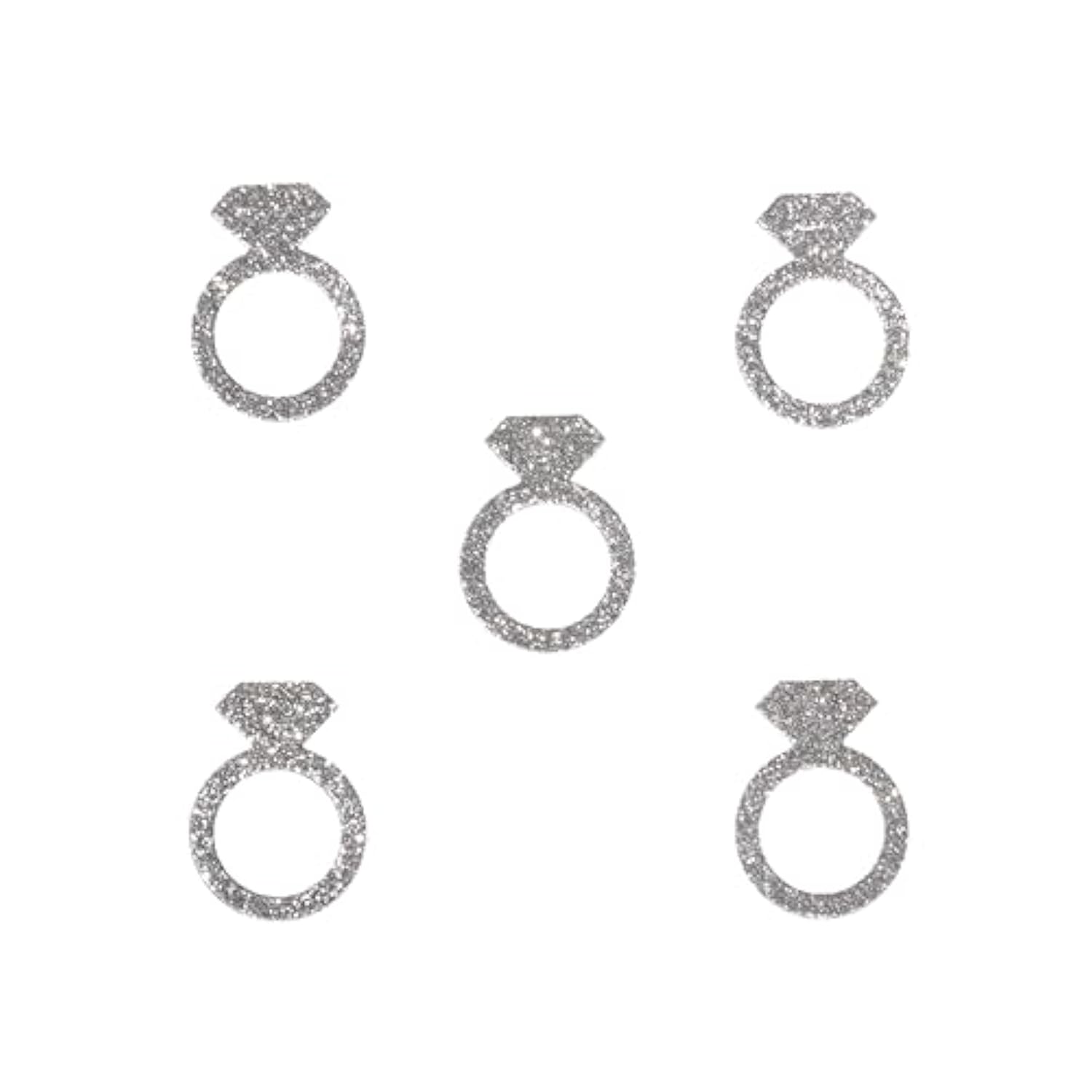 Clovercrafts 50 X Silver Glitter Engagement Ring Confetti – Wedding & Bridal Shower Decor
