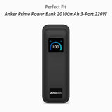 Flexible Scratch Resistant Silicone Case for Anker Prime Power Bank 20100mAh 220W Charger with Lanyard, Black