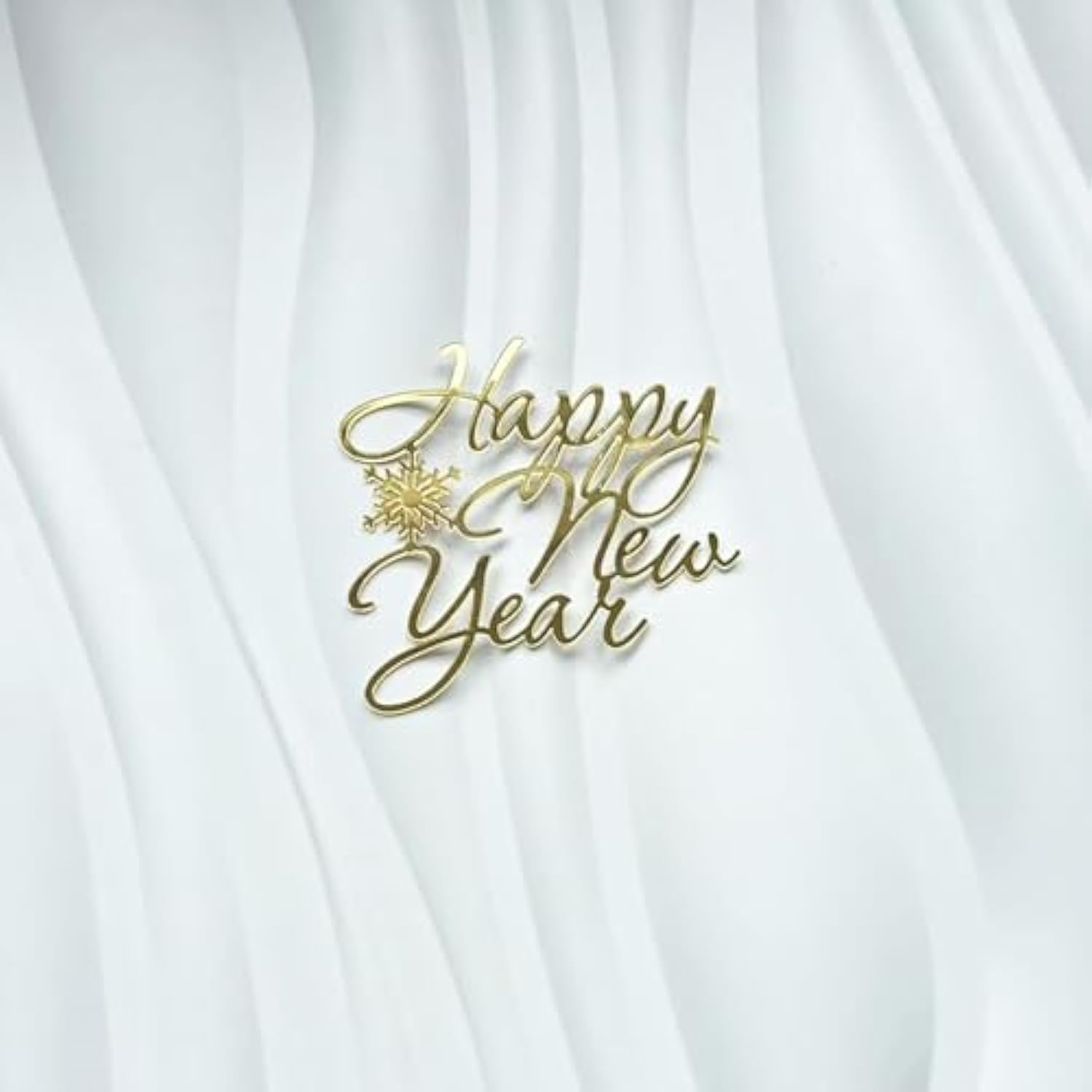 Happy New Year 2026 Gold Acrylic Cake Topper Party Decor