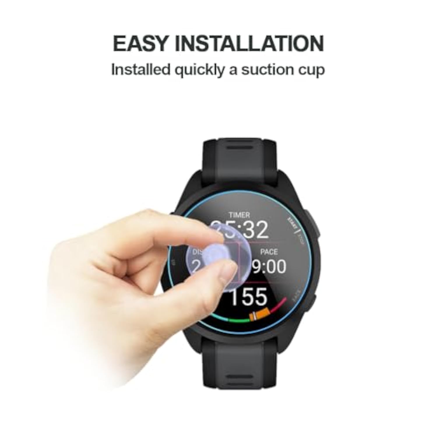 Screen Protector Compatible For Garmin Forerunner 165 Smartwatch,9H Tempered Glass Protective Film Compatible For Forerunner 165 Smartwatch (3Pcs), Transparent