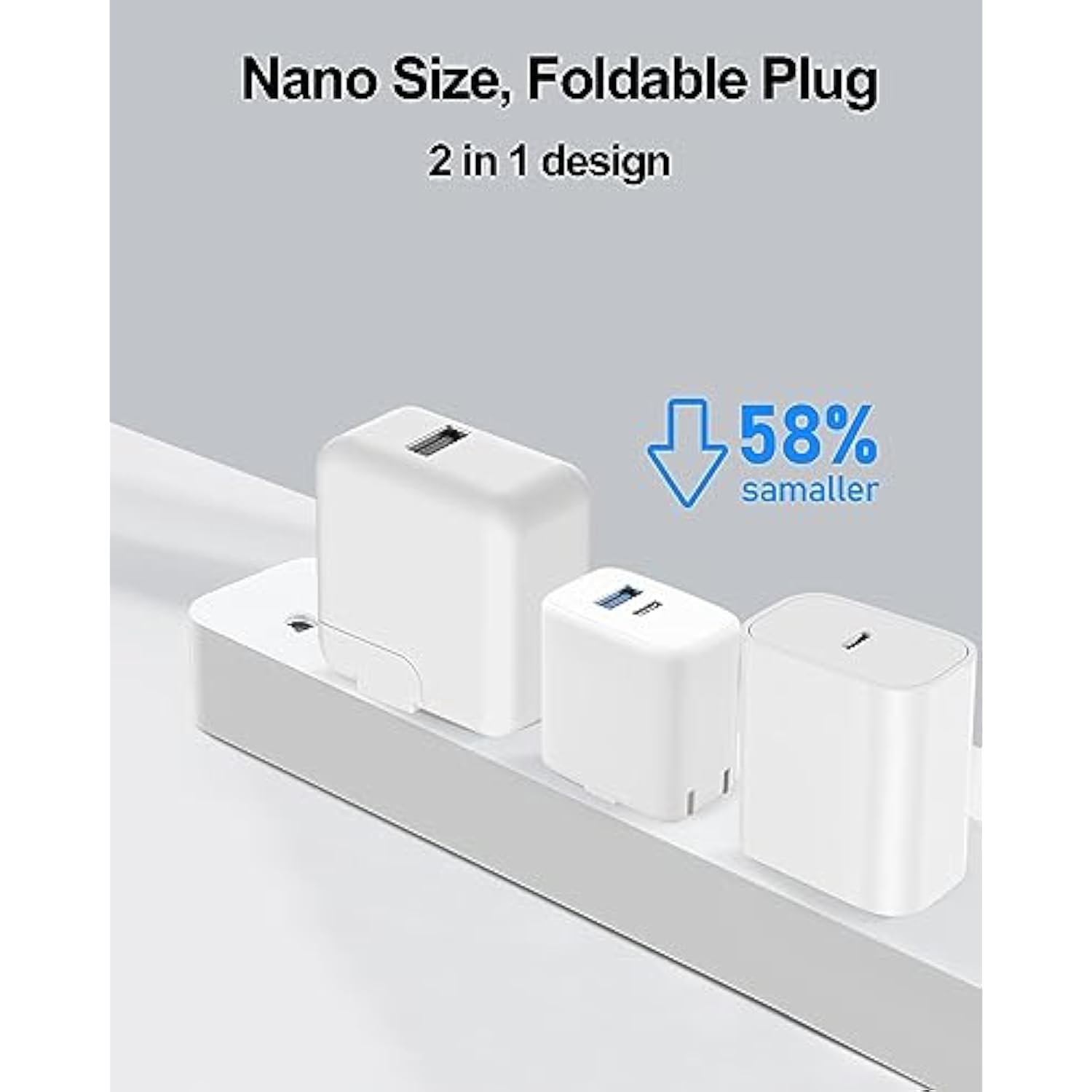 20W Dual Port Fast Charger For Ipad 9Th 8Th 7Th 6Th 5Th Generation 10.2 Inch, Ipad Air 3/2, Ipad Mini 5/4/3, Foldable Wall Charger With 6.6Ft Usb-C To Lightning Fast Charging Cable