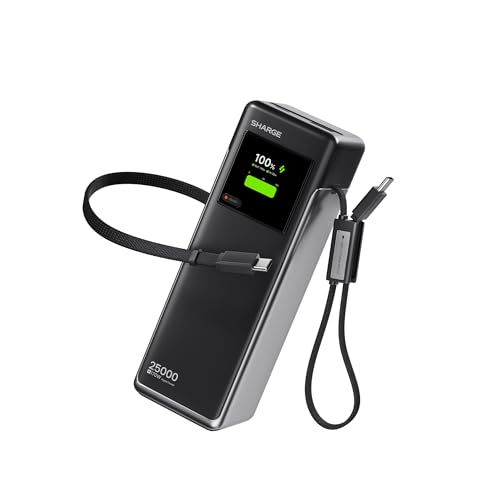 Laptop Power Bank 25000mAh, HyperTower 170W Total Fast Charging Portable Charger, 100W USB-C Power Bank with Built-in Cables, High Capacity Travel