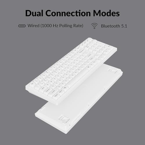K4 Pro Qmk/Via Bluetooth Wireless Mechanical Keyboard, 96% Layout Custom Programmable Gaming Keyboard With White Backlit, Hot-Swappable K Pro Red Switch For Mac Windows Linux - White