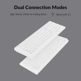 K4 Pro Qmk/Via Bluetooth Wireless Mechanical Keyboard, 96% Layout Custom Programmable Gaming Keyboard With White Backlit, Hot-Swappable K Pro Red Switch For Mac Windows Linux - White