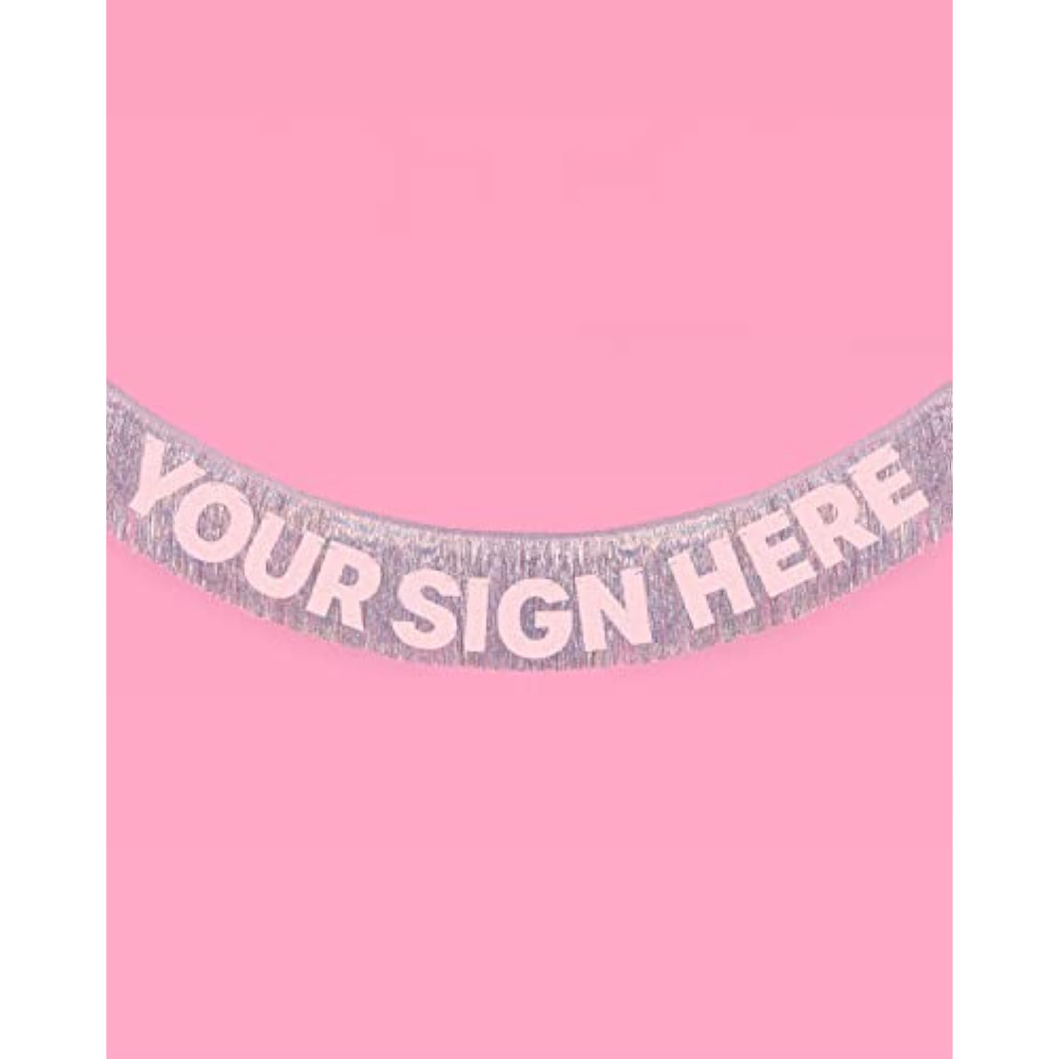 Silver Iridescent Fringe Banner - 5 Ft. | Bachelorette Party Decorations, Birthday Party Decor, 21St Bday Decor, Hbd, Photo Booth Banner Backdrop