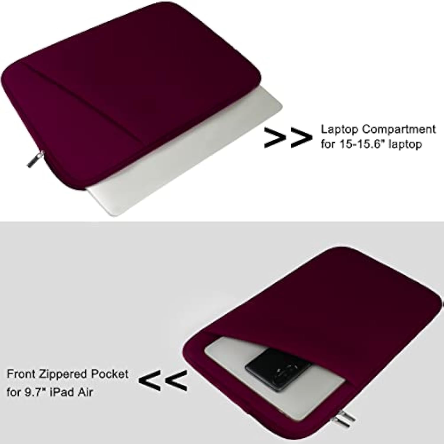 Portable Laptop Bag with Front Pocket for 15.6 inch HP Dell Asus Lenovo Notebook