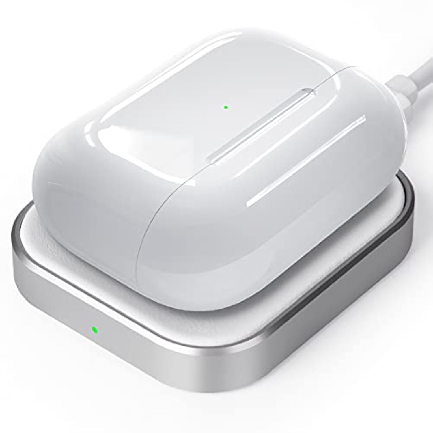 Airpods Pro Charger, Wireless Charger For Airpods Pro 2, Airpods Pro 1, Airpods 4 (With Anc), Airpods 3, Airpods 2, Airpods Wireless Charging Station (No Airpods Included), White