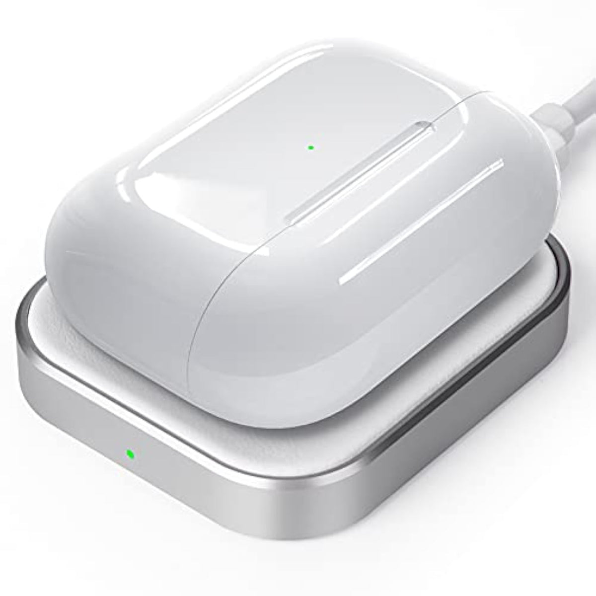 Airpods Pro Charger, Wireless Charger For Airpods Pro 2, Airpods Pro 1, Airpods 4 (With Anc), Airpods 3, Airpods 2, Airpods Wireless Charging Station (No Airpods Included), White
