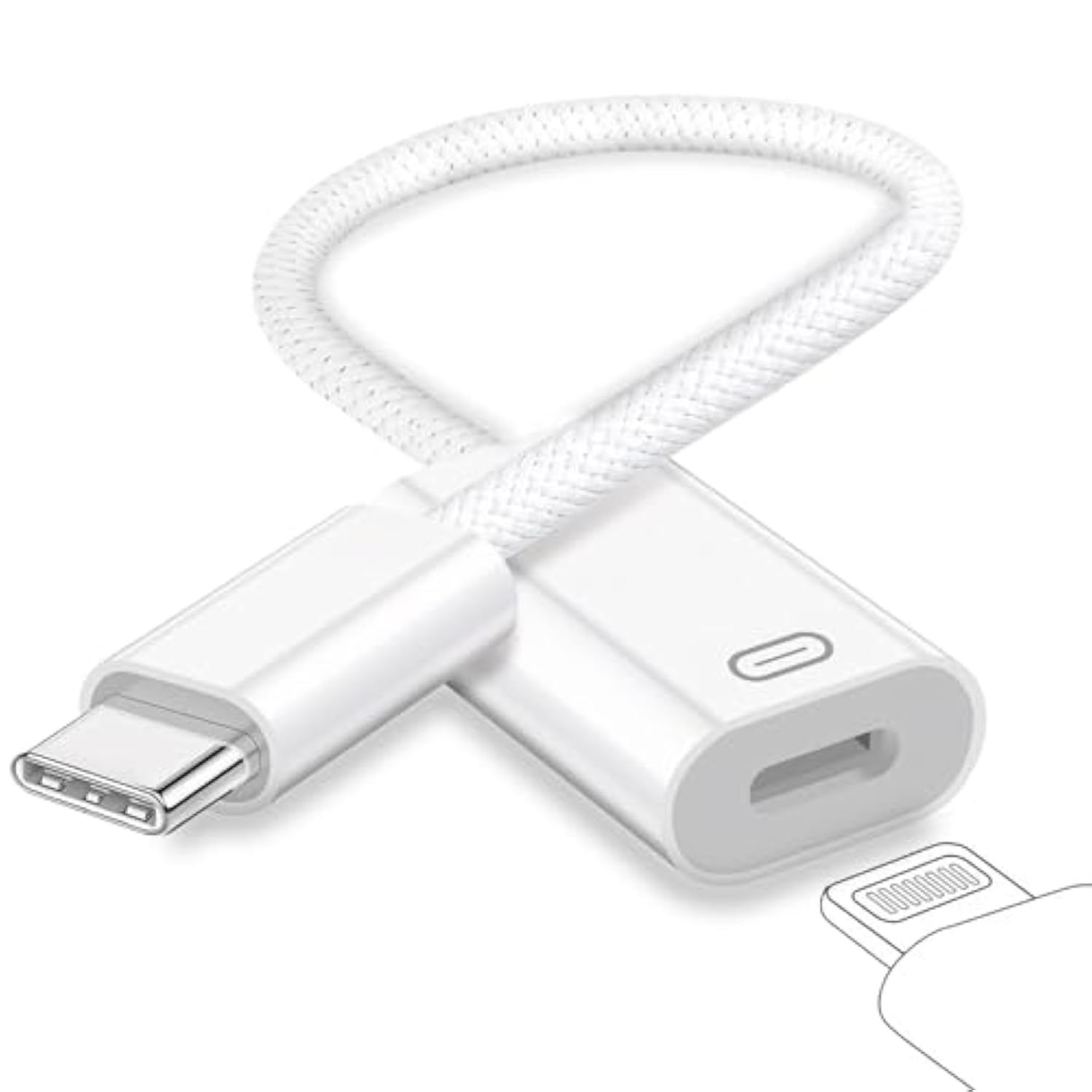 Usb C To Lightning Headphone Audio Adapter, Type C Male To Female Lightning Earphone Converter With Charge/Data Transfer, Compatible With Iphone 16/15 Plus/Pro/Max, Ipad Pro/Air 6/5/4, Macbook