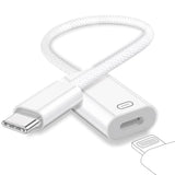 Usb C To Lightning Headphone Audio Adapter, Type C Male To Female Lightning Earphone Converter With Charge/Data Transfer, Compatible With Iphone 16/15 Plus/Pro/Max, Ipad Pro/Air 6/5/4, Macbook