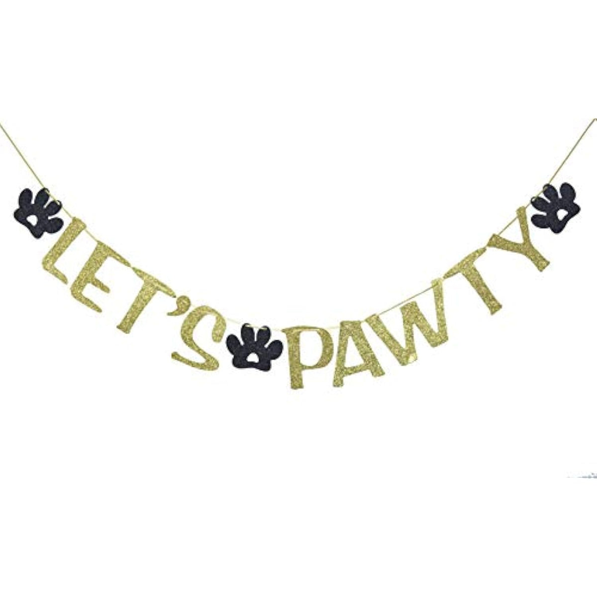 Dog Themed Party Banner Garland For Pet Birthday Party Decor Dog Pa Photo Prop Backdrop (Gold)