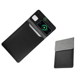 5-In-1 Laptop Sleeve With Wireless Charging For Ipad Macbook Pro 12" 13" 14", Charge Mat For Phone Earbuds Iwatch, Executive Office Organizer With Pocket, Waterproof Vegan Leather Case (Black)