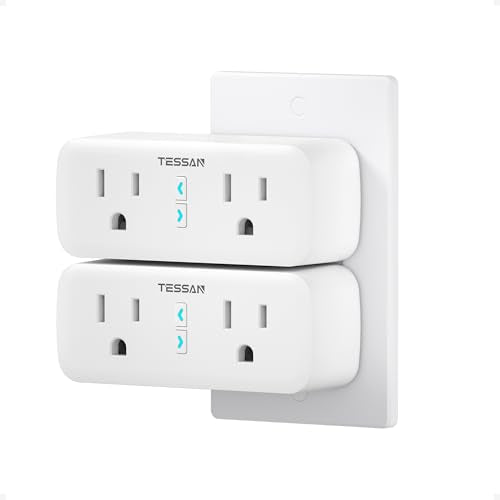 2 Pack Smart Plug, Wifi Smart Outlet With Dual Sockets, Compatible With Alexa And Google Home, Remote Control Outlet With Timer Function, Voice Control, Surge Protection, 2.4Ghz Wifi Only