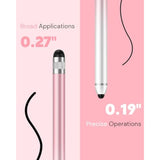 2-Pack Dual-End Stylus Pen for iPhone, iPad, Android, Tablets Pink & Purple