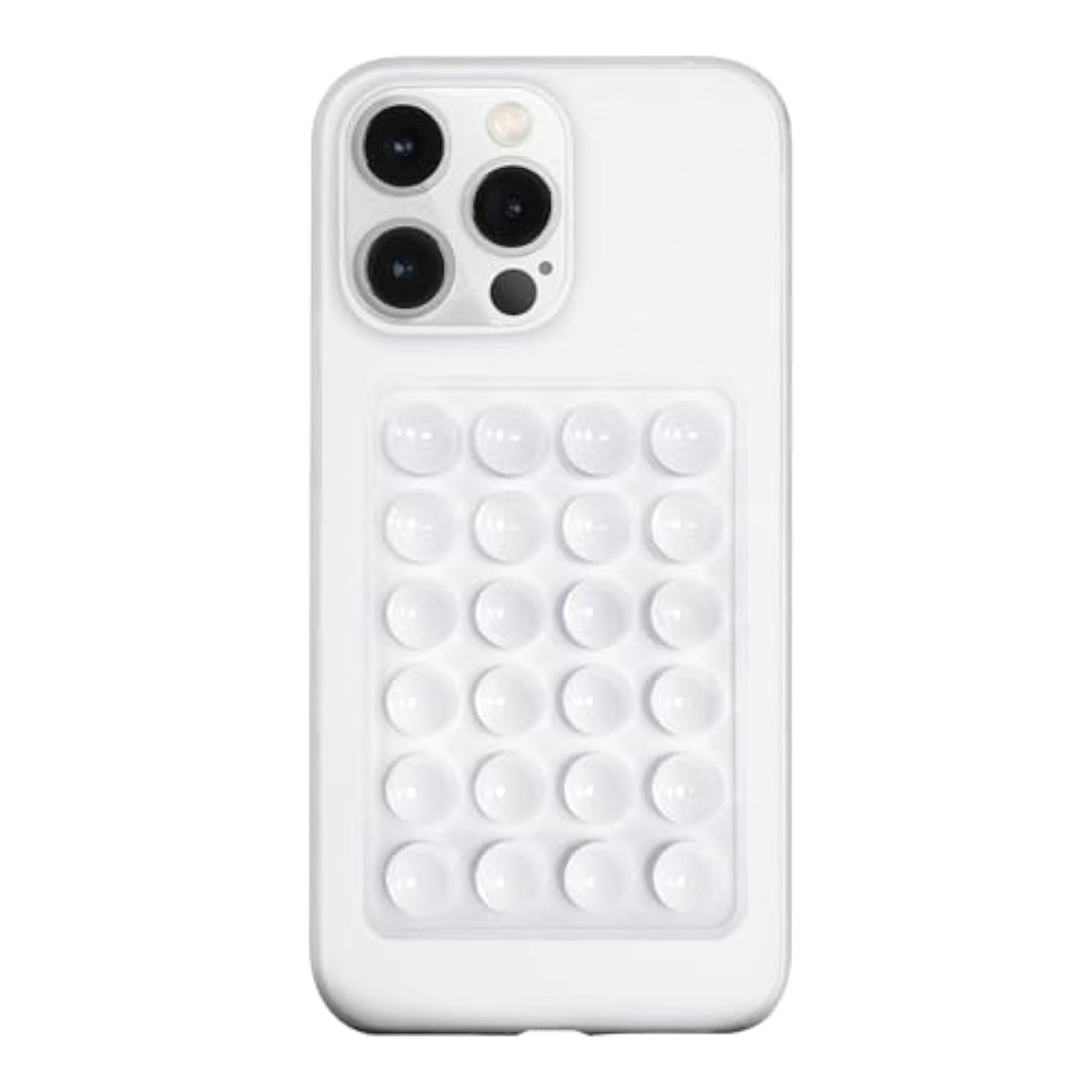 Anteel Silicone Suction Phone Case Mount, Silicon Adhesive Phone Accessory For Smartphones, Hands-Free Mirror Shower Phone Holder For Selfies, Tiktok Videos (White)