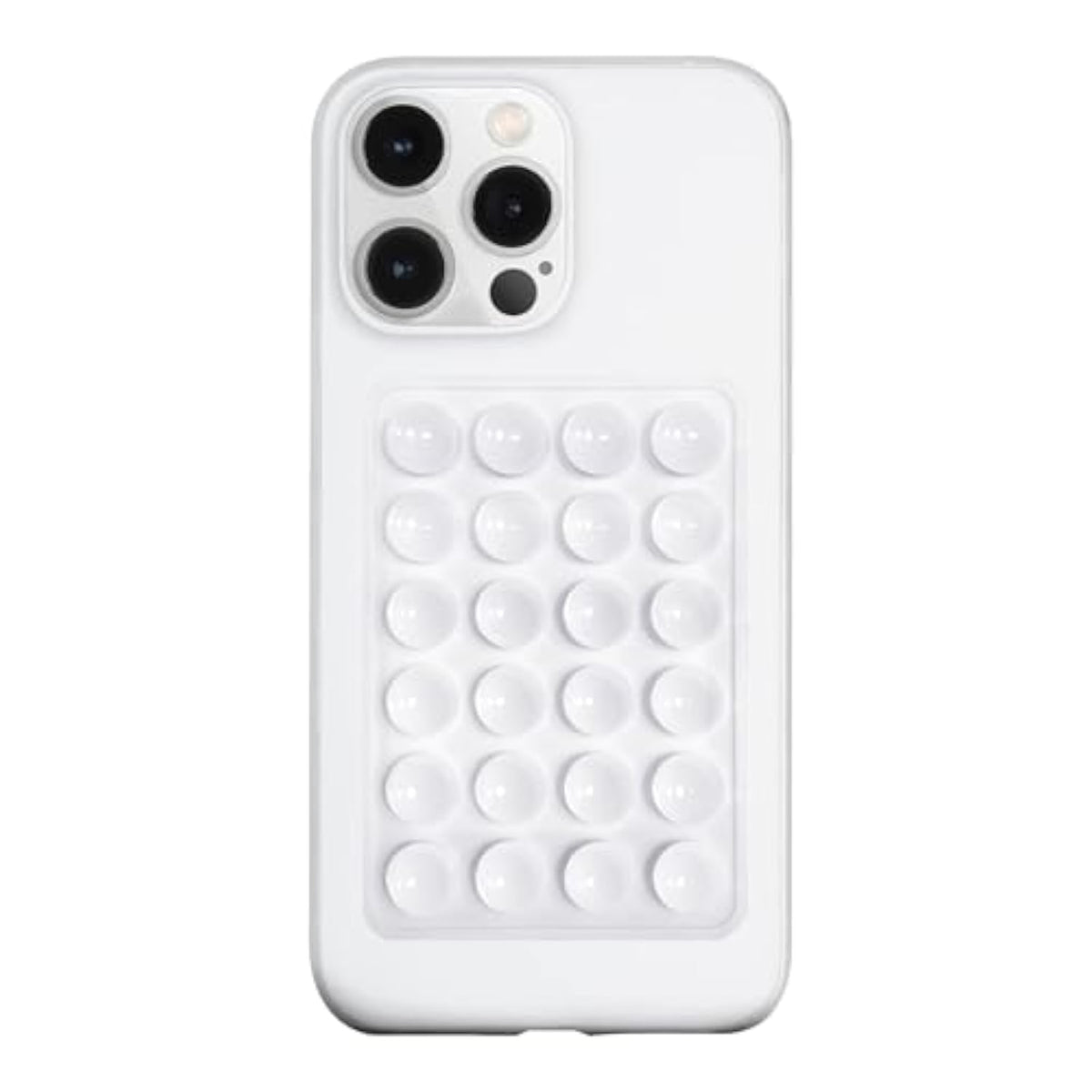 Anteel Silicone Suction Phone Case Mount, Silicon Adhesive Phone Accessory For Smartphones, Hands-Free Mirror Shower Phone Holder For Selfies, Tiktok Videos (White)