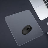 Gaming Mouse Pad Transparent Glass Mousepad Non-Slip Clear Desk Mat Pad With Round Edge Desk Protector For Laptop Computer Office, 9.84 X 9.84 Inch