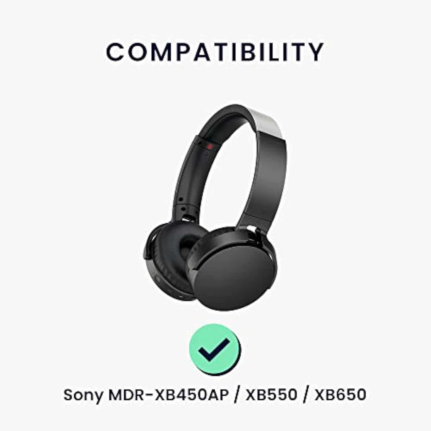 kwmobile Ear Pads Compatible with Sony MDR-XB450AP / XB550 / XB650 Earpads - 2X Replacement for Headphones - Black