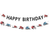 Semi Truck Birthday Party Decor Happy Birthday Banner & Garland for Kids