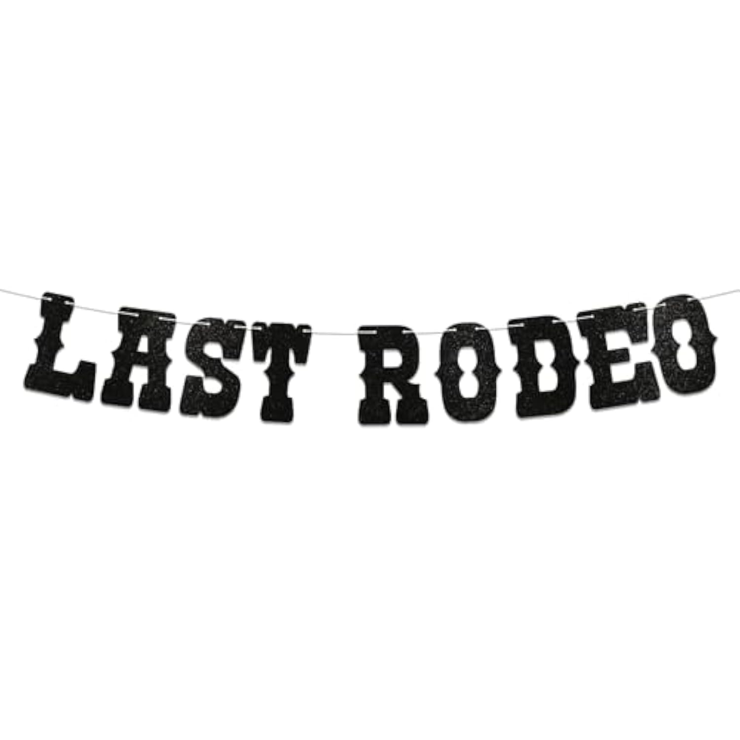 Last Rodeo Banner, Western Nashville Themed Bachelorette Party Decorations, Western Bach Party Supplies Black Glitter