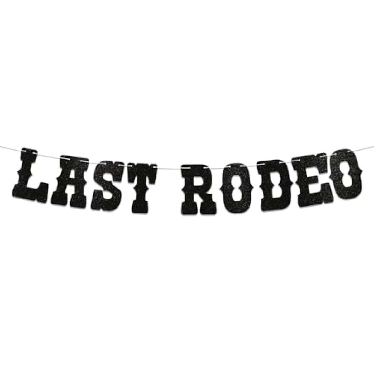 Last Rodeo Banner, Western Nashville Themed Bachelorette Party Decorations, Western Bach Party Supplies Black Glitter