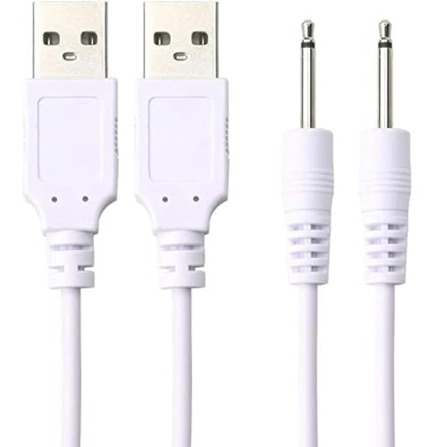 2 Pack 2.5Mm Vibrating Massager Charger Replacement Dc Charging Cable Set Compatible Wit Lovesense,Compatible With Beauty Instrument Usb Charger Cords