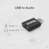 Usb Audio Adapter With 3.5Mm Speaker-Headphone And Microphone Jack, Add An External Stereo Sound Card To Any Pc, Compatible With Windows, Mac, And Linux - Driverless