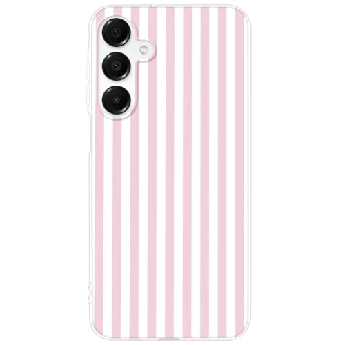 Cute Striped Phone Case for  Galaxy A16 4G/ 5G, Girly Aesthetic Design Soft Clear TPU Shockproof Cases Cover for Girls Women, Pink