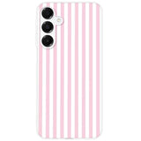 Cute Striped Phone Case for  Galaxy A16 4G/ 5G, Girly Aesthetic Design Soft Clear TPU Shockproof Cases Cover for Girls Women, Pink