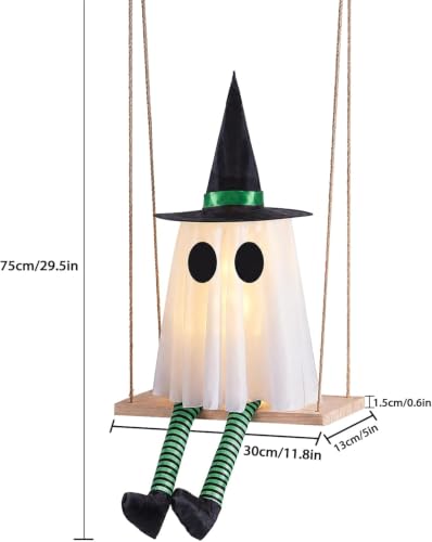 Halloween Swinging Ghost Outdoor Decor, Spooky Hanging Ghosts Decorations