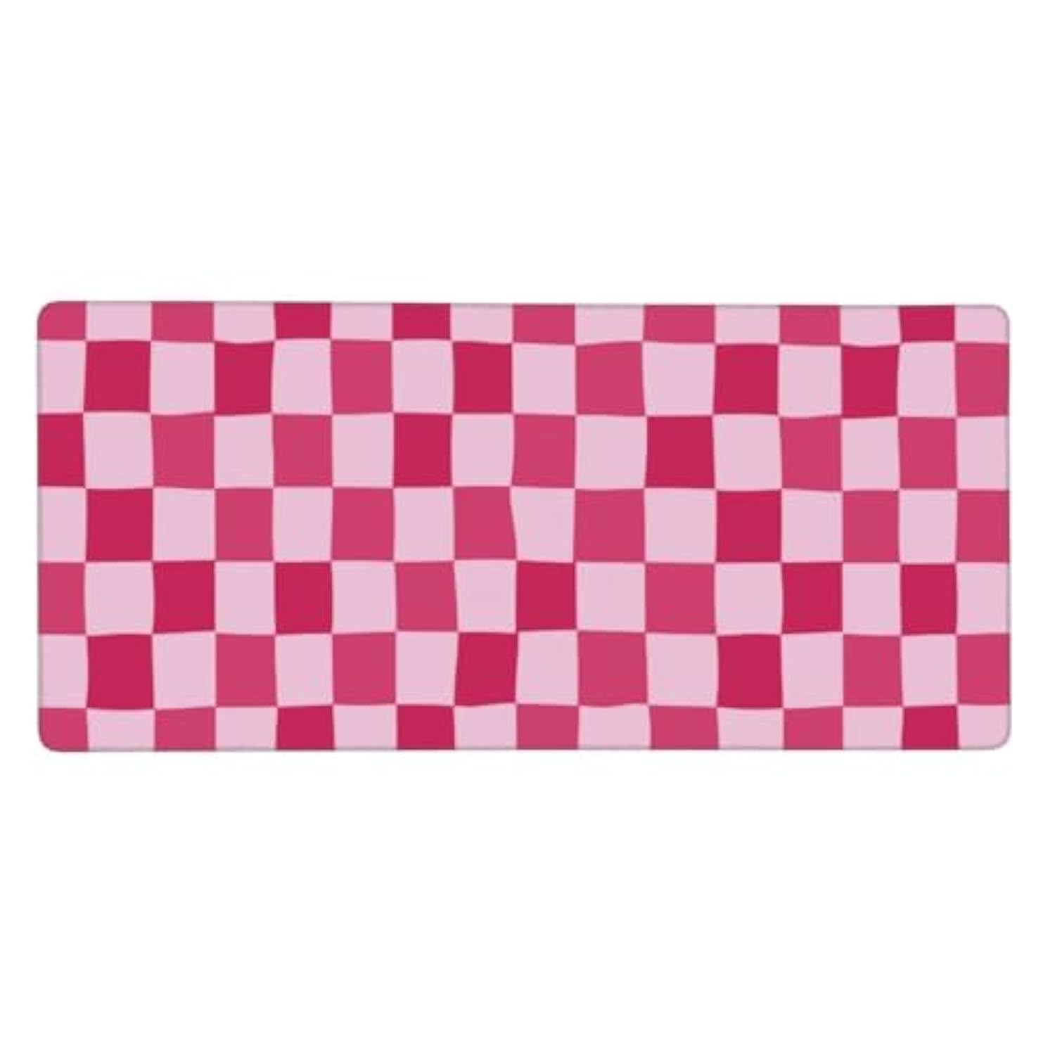 Pink Purple Checkerboard Mouse Pad Large Desk Mat For Keyboard And Mouse Non-Slip Gaming Mousepad Office Desk Accessories For Computer 35.4X15.7Inch