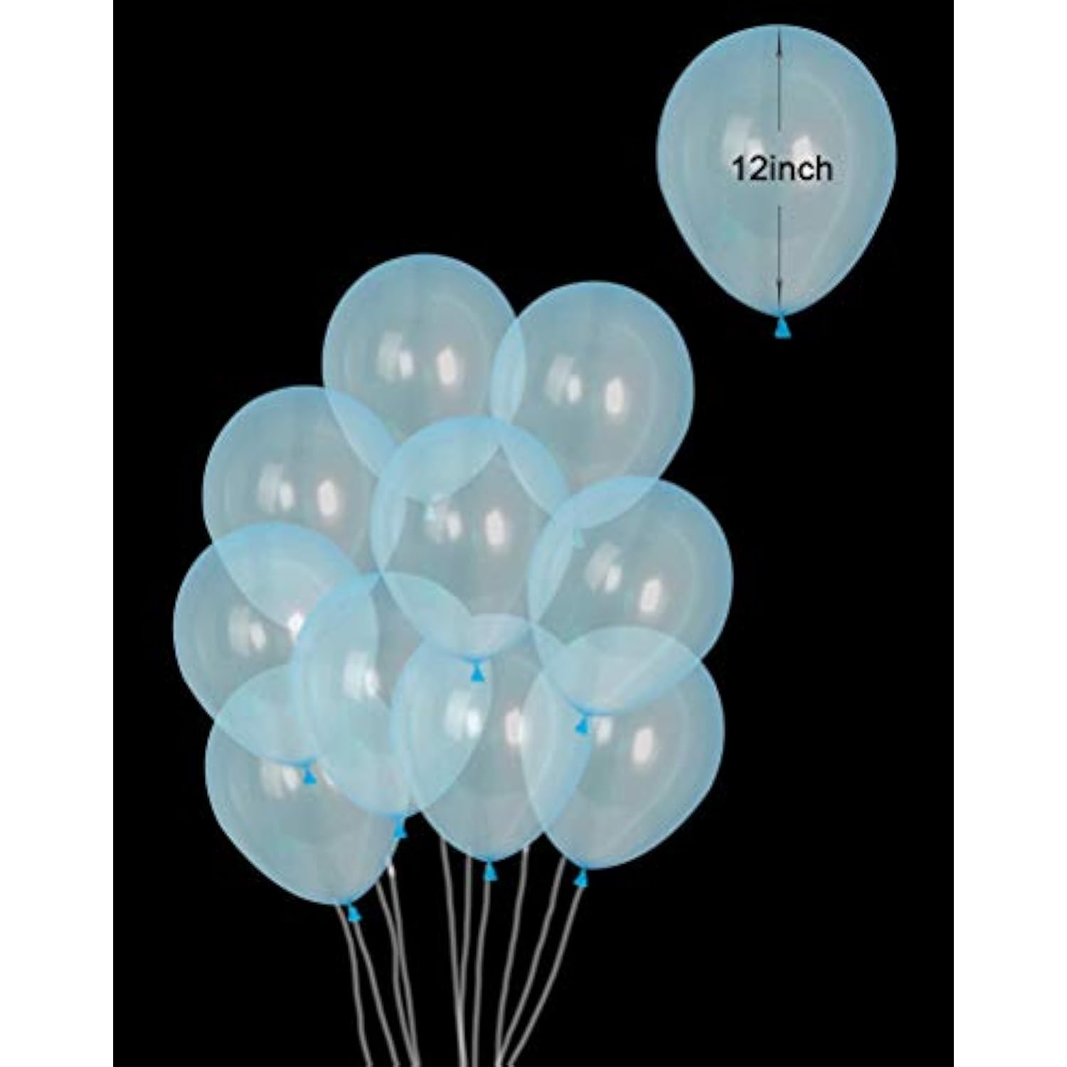 100Pcs Crystal Pastel Clear Balloon, 12 Inch Thick Transparent Party L