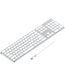 Aluminum Usb Wired Keyboard With Numeric Keypad For Mac Pro, Mini Mac, Imac, Imac Pro, Macbook Pro/Air, Laptop And Pc Computer
