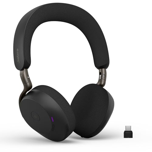 Evolve3 75 On-Ear Wireless Bluetooth Headset with Microphone for Work, USB-C, AI Voice Call Technology, Advanced Active Noise Cancellation, 22-Hour