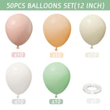 Sage Green And Pink Balloons - 50Pcs 12 Inch Pastel Pink And Dusty Green Nude Sand White Boho Balloons With Ribbon For Girls Women Birthday Bridal Shower Wedding Tea Party Decorations