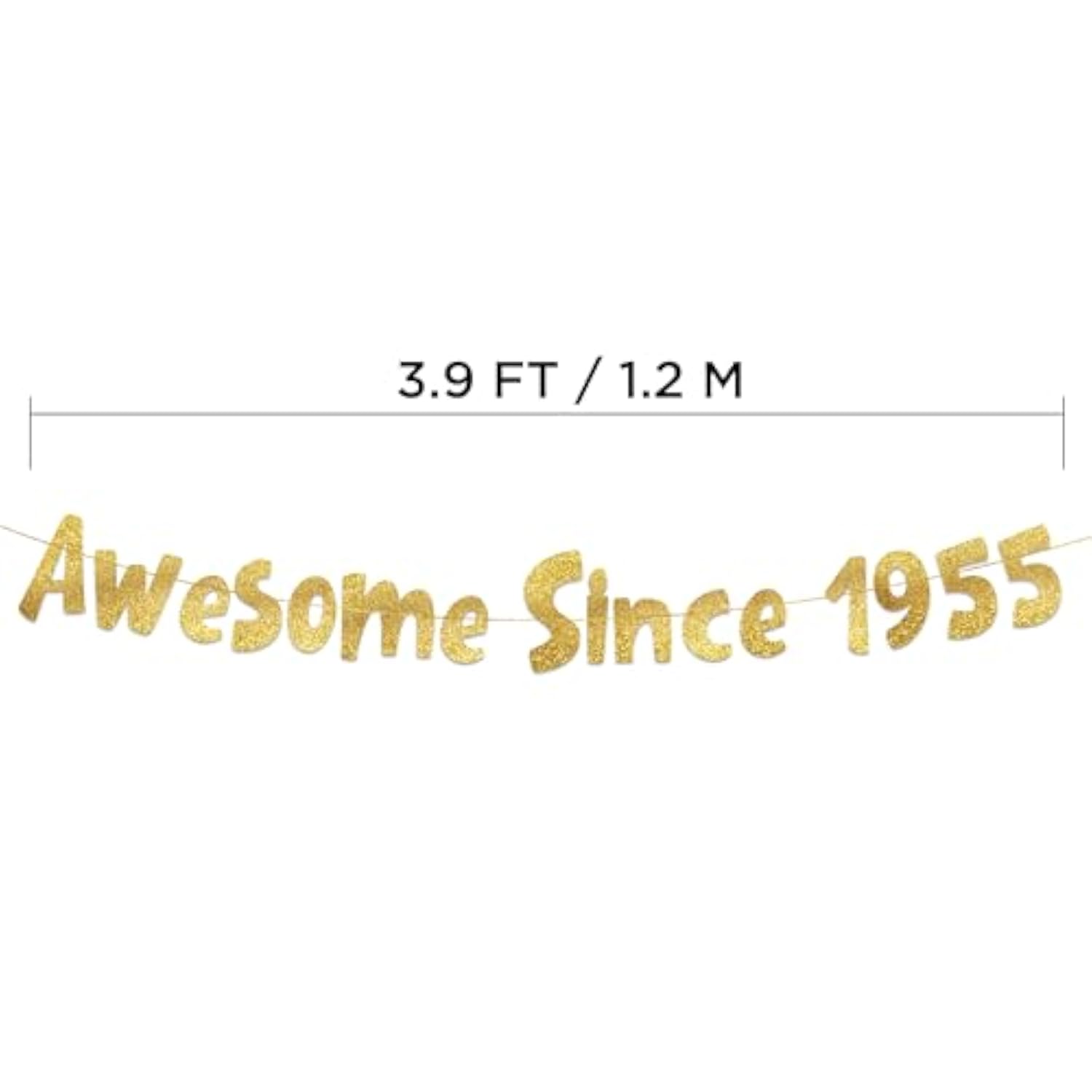 Awesome Since 1955 Gold Glitter Banner - 70Th Birthday And Anniversary Party Decorations
