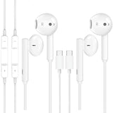 2 Pack Earbuds Headphones Earphones Wired [Mfi Certified] Usb C Microphone Call Volume Control Noise Isolating Compatible With Iphone 15 Pro Max/15 Pro/15 Plus/15/Samsung S23 Ultra S22+ S21