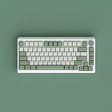 Pbt Bamboo Forest Keycaps For Mechanical Keyboard 60% 65% 75% Cherry Profile Green White Keycaps Dye Sub Custom Gaming Keyboard Keycaps For Gateron Mx Switches With Key Cap Puller